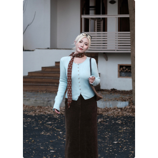 女秋冬季 毛针织衫 韩版 显瘦针织开衫 上衣 糯米子 长袖 抹茶生巧上衣