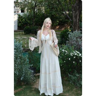 胖mm法式 糯米子 大码 吊带裙女春夏2026新款 设计感连衣裙 波西米亚