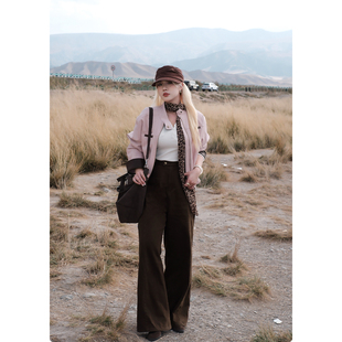 摩卡旧事 裤 直筒休闲裤 显瘦秋季 子 女春秋梨形身材微胖大码 糯米子