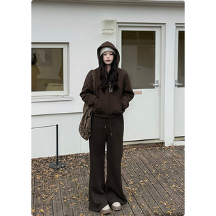 显瘦 长期松弛主义加绒拉毛连帽卫衣秋冬款 糯米子 城市候乌