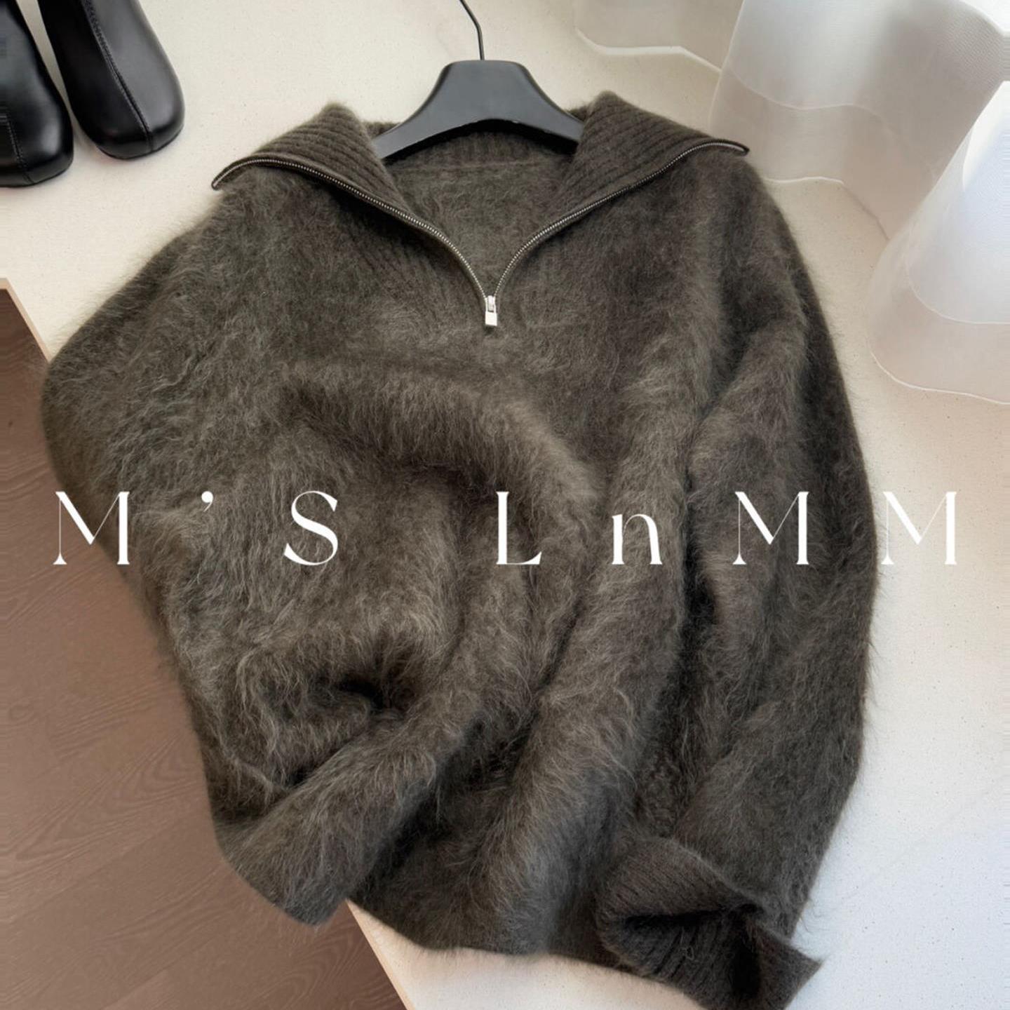 CHAO级推荐!老钱风咖绿色山羊绒拉绒毛衣女秋季软糯套头针织开衫