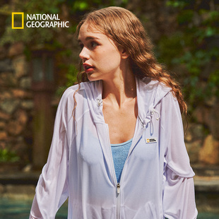 国家地理户外沙滩休闲轻便舒适薄款 连帽外套女款