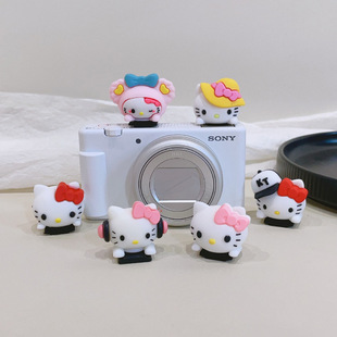 卡通热靴盖相机防尘保护KT猫适用佳能富士索尼微单可爱耳机蝴蝶结