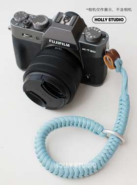 相机手腕带适用富士xt30二代5xs20手绳50挂绳zve10索尼a7c2紫色xm