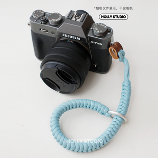 相机手腕带适用富士xt30二代5xs20手绳50挂绳zve10索尼a7c2编织xm