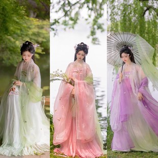 【小花神】花神系列唯美渐变大袖超仙绣花国风齐胸春秋季新款汉服