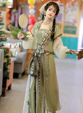 原创汉服灯笼裤汉元素日常通勤百搭春夏季超仙中国风套装改良宋制