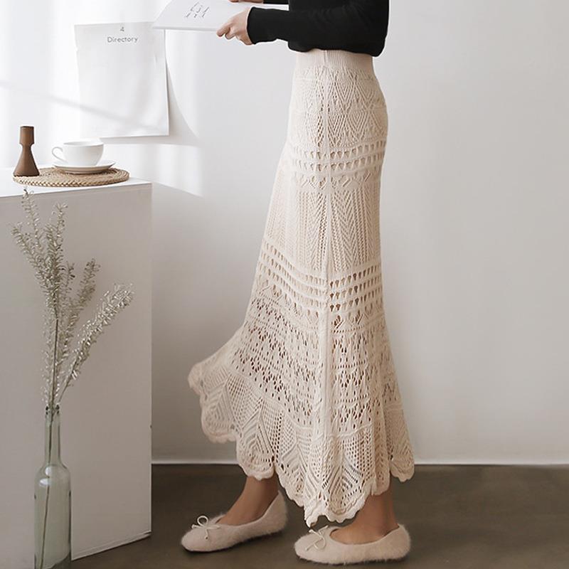 cm skirt hip package knitting hollow flower hook loose