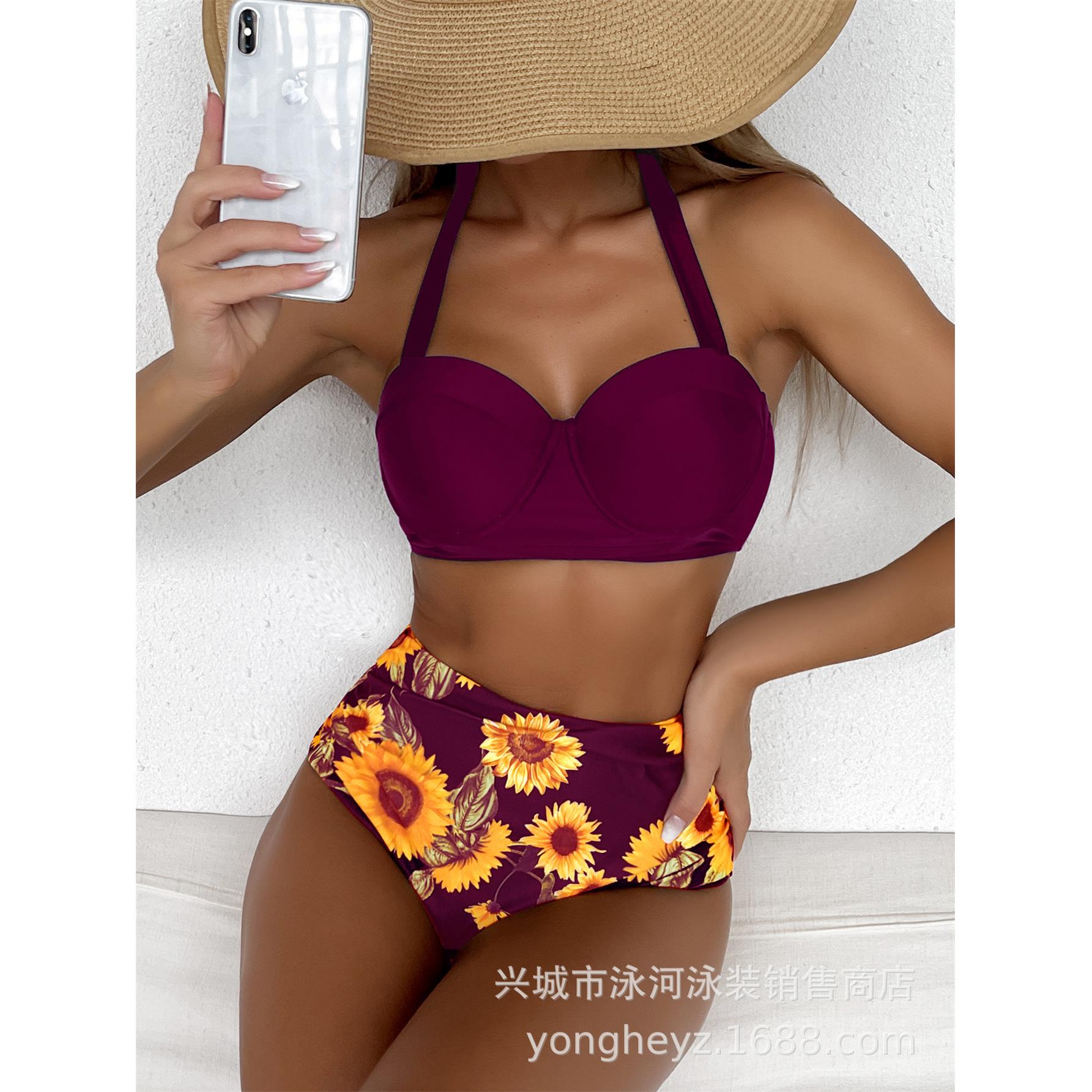 River Gathered Sexy Swimsuit Tethered Swimming One-Piece