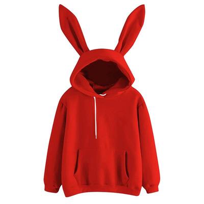 sweatshirt warm color streetwear soft ears rabbit long