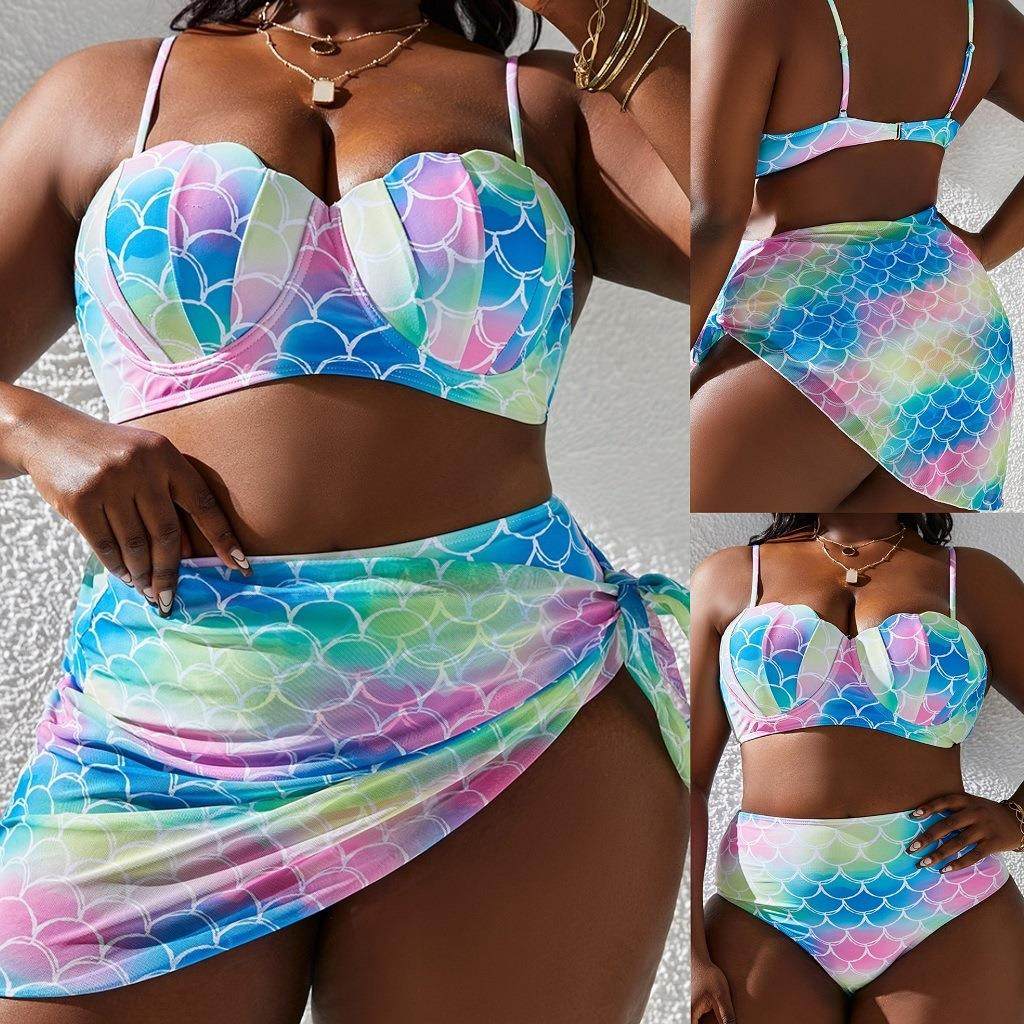 Colorful three dress suit swimsuit piece womens size