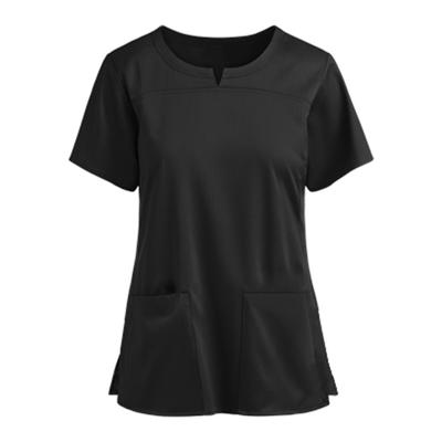 youthful Womens pocket simple nurse V-neck short-sleeved