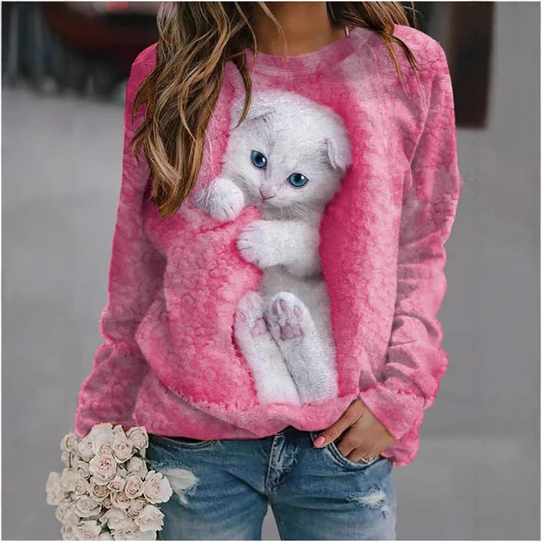 new -shirt kawaii neck comfortable women crew pullover
