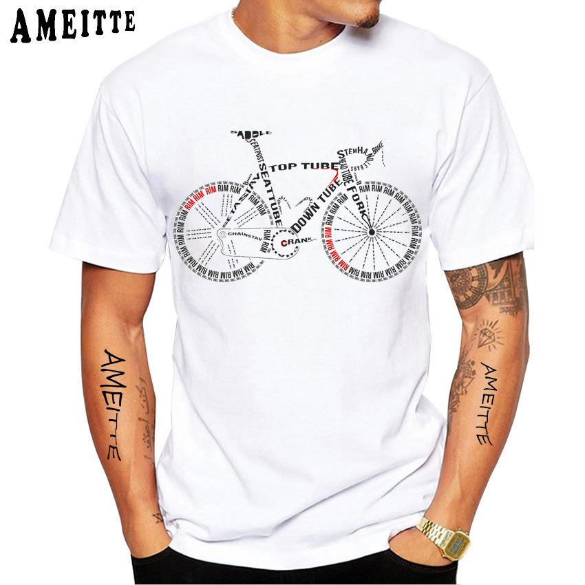 bike summer simple boy tees old men print white fixed
