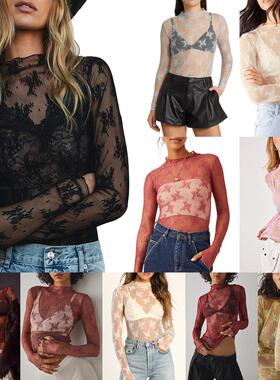 top lace fashion trendy girl hot sexy shirt bottoming
