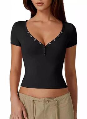 shirts fitted sexy summer button tops crop tops casual