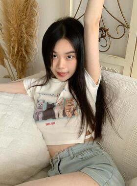 trend top bottoming student short navel-baring spicy and