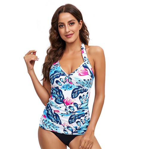 women swimsuit split neck halter gradient swimsuit sexy