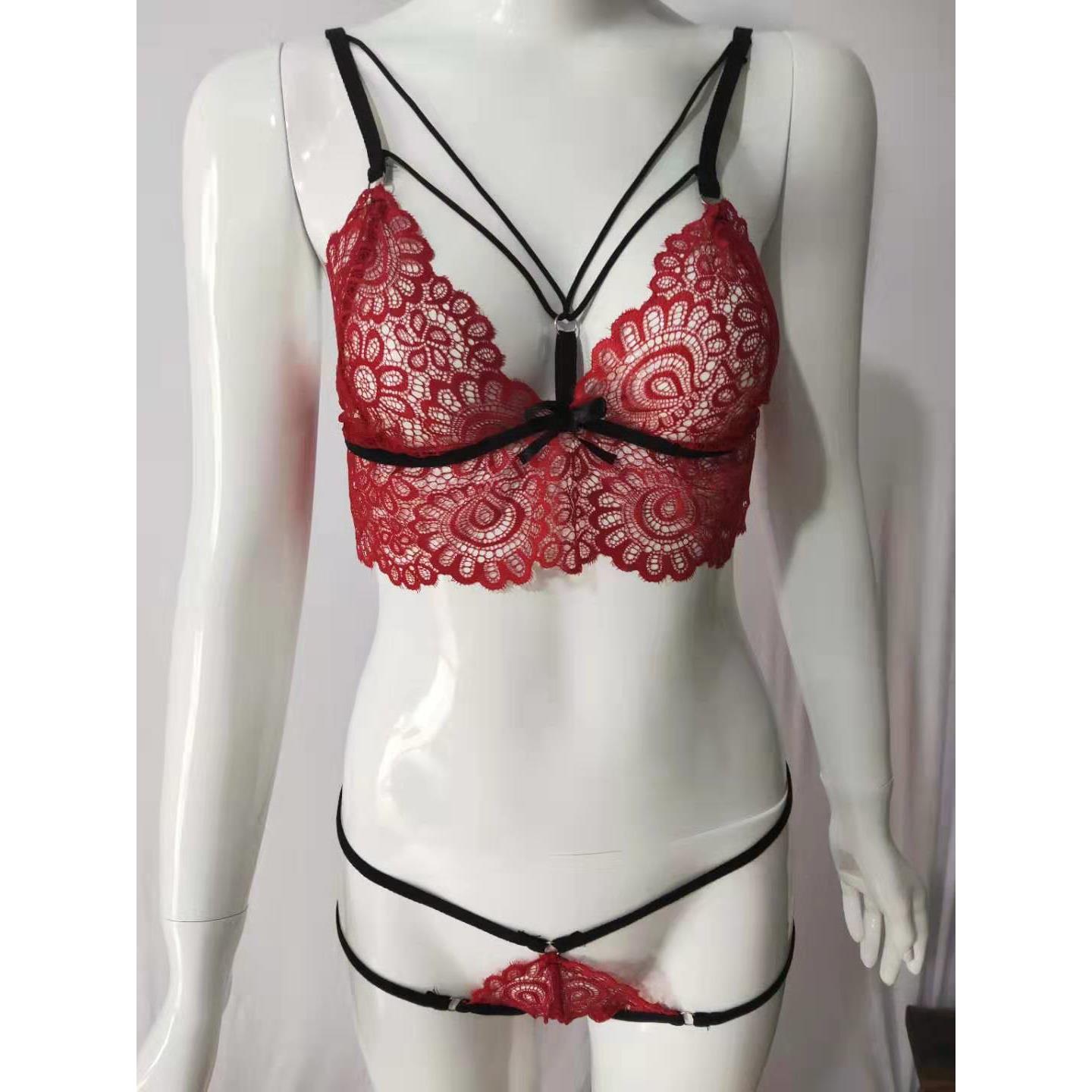 Bandage eyelash lace sexy set sexy lingerie