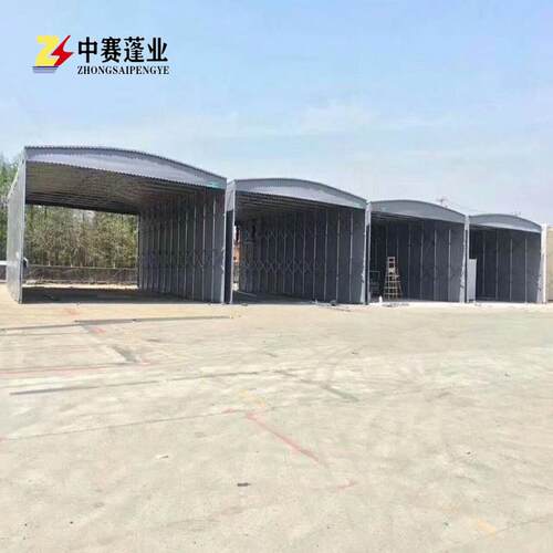 2024新款西安推拉雨棚活动伸缩遮阳蓬大型物流仓库帐篷折叠蓬