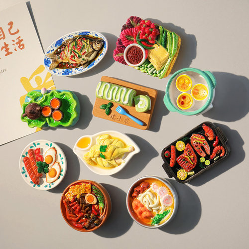 唯磁广东特色仿真食玩冰箱贴