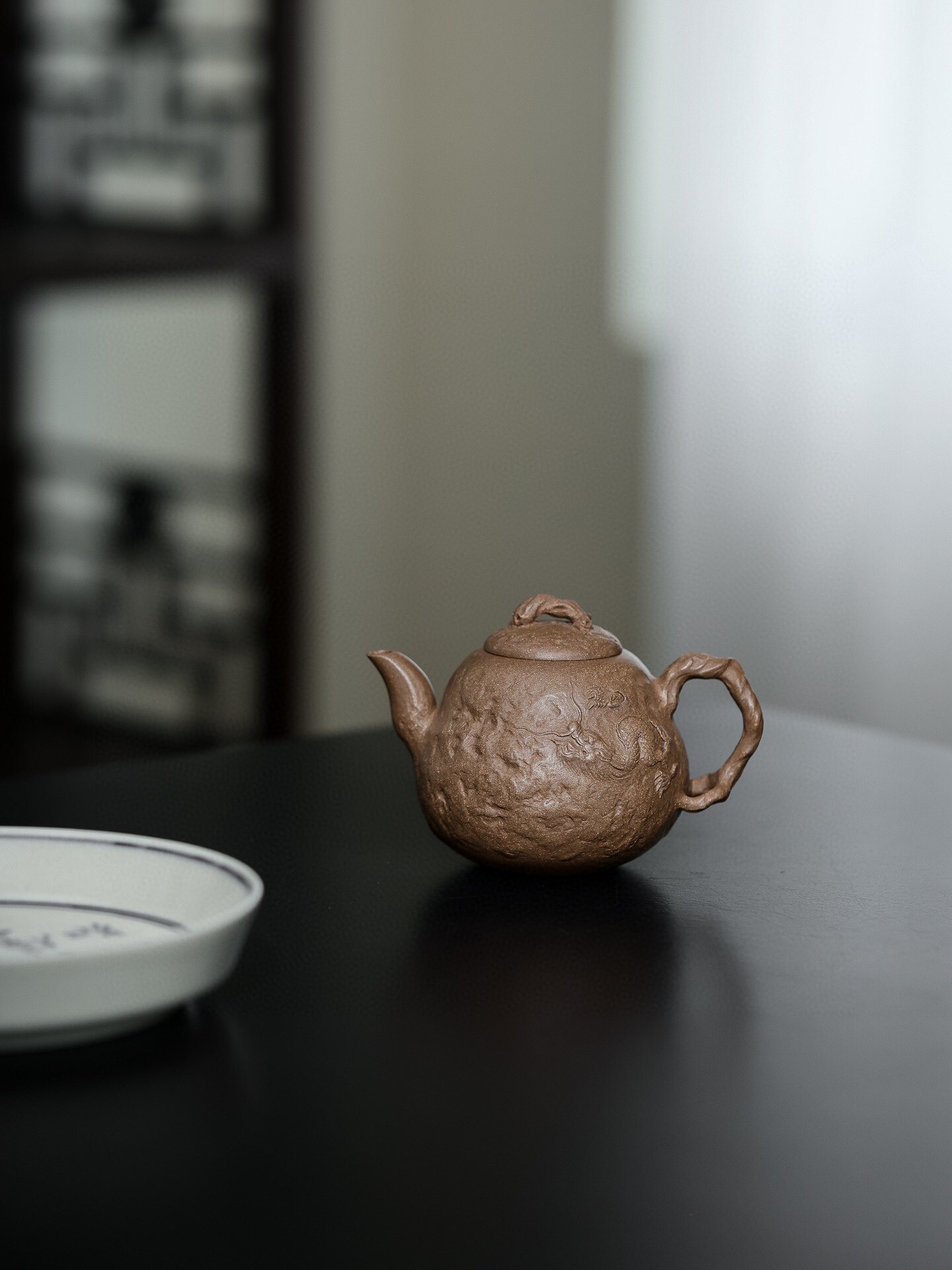 宜兴紫砂壶名家纯全手工茶具礼盒青灰泥『隐龙供春 』170cc内推孔