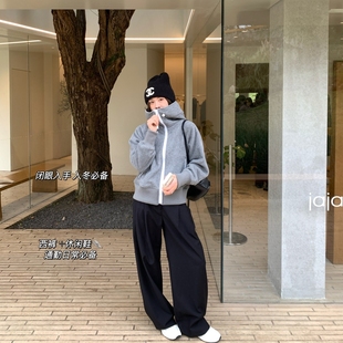 FAFA PRETTY 爆款升级!大*GOOS羊羔毛抓绒外套女带帽保暖上衣