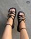 ladies 平底凉鞋 summer sandals women 43大码 女鞋 flat shoes