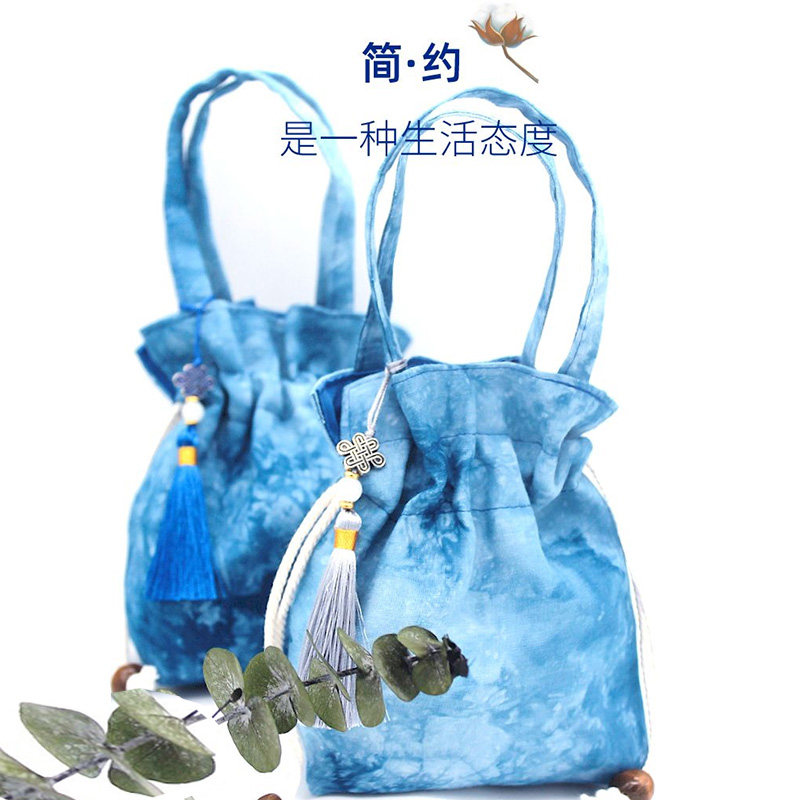 布艺手提包扎染手包文艺小包包汉手机包