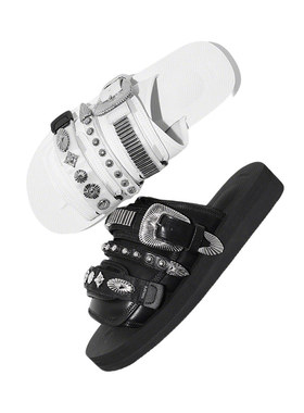 SUICOKE MOTO-CabTOG Black 女士夏季休闲舒适气质拖鞋 凉鞋 黑色