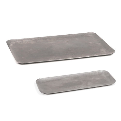 POST GENERAL  Rect Flat Plate 复古长方形哑光不锈钢餐盘