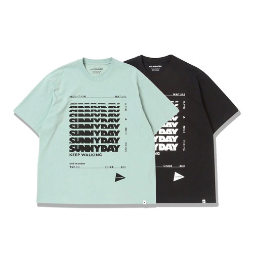 AND WANDER Sunnyday Printed 春夏男女 印花宽松圆领短袖T恤上衣