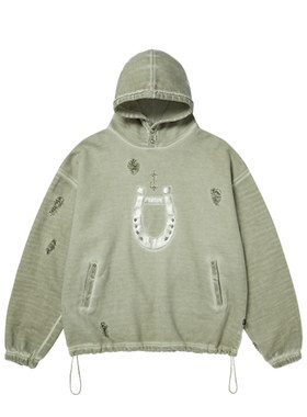 Thug Club 联名款 Hoof Hoodie 男女 做旧破洞铆钉连帽衫卫衣