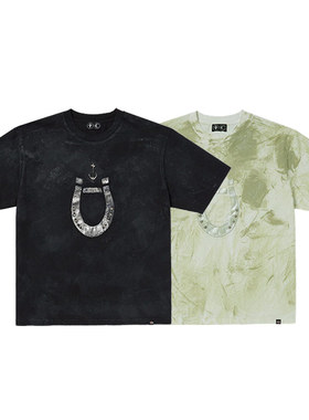 Thug Club 联名款 Hoof T-Shirt 新款男女铆钉扎染短袖上衣T恤