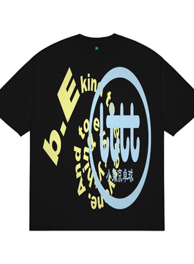 B.EAUTIFUL x LTTT Logos 联名款黑色印花男女休闲宽松短袖T恤