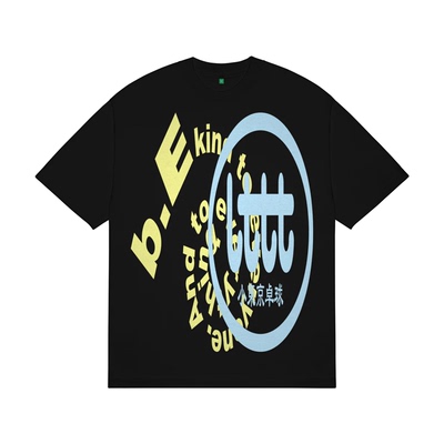B.EAUTIFUL x LTTT Logos 联名款黑色印花男女休闲宽松短袖T恤