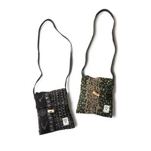 South2 WEST8 24FW String Bag复古迷你豹纹斜挎包布袋单肩包情侣