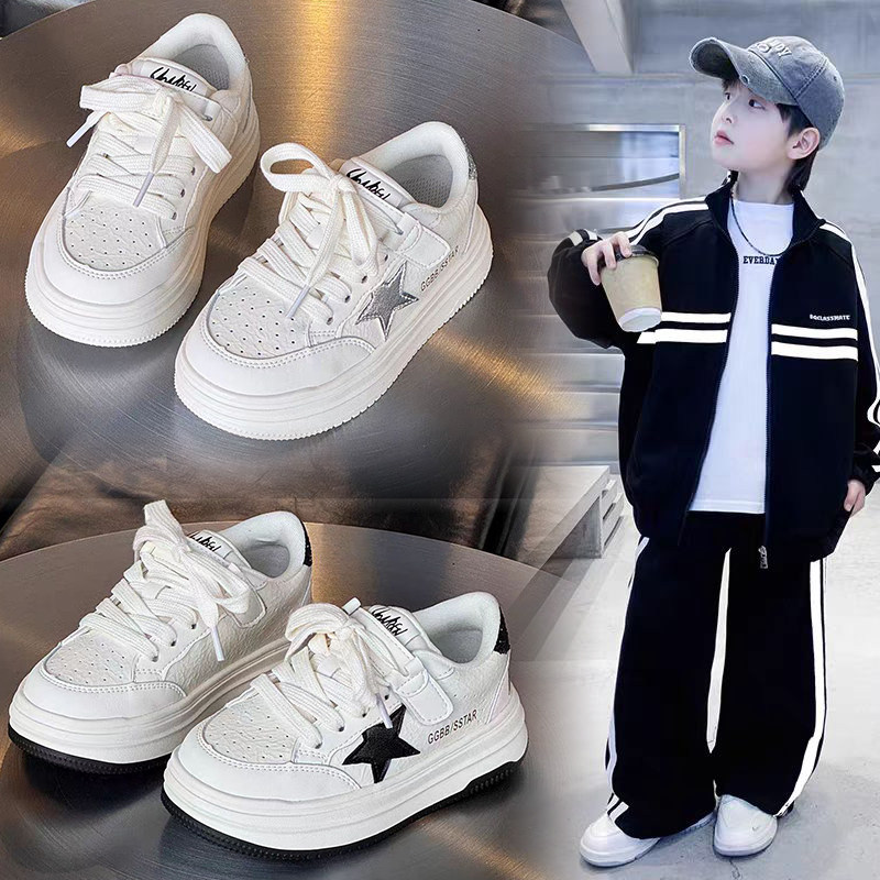 男童鞋子2026春秋新款魔术贴女童轻便鞋子儿童休闲板鞋低帮篮球鞋