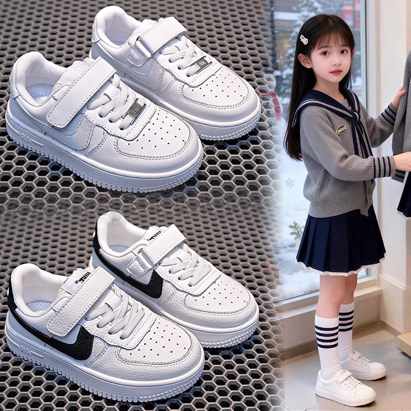 真皮儿童小白鞋2026春秋款男童运动鞋中大童休闲板鞋潮牌女童鞋子