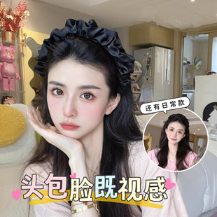 高颅顶神器 复古大肠头箍木耳宽边褶皱发箍显脸小女增高发卡夏天