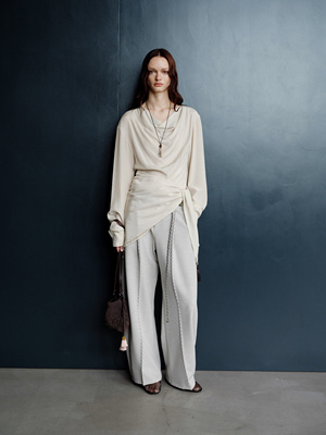 UNCODED26春季腰封宽松上衣KWLS1N010-1 纹样精致绣花裤KWLS1K008