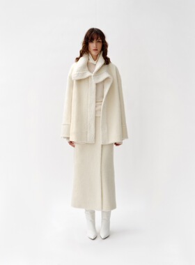 UNCODED25冬季羊毛高领外套 W056假两件羊毛打底087羊毛A字裙057