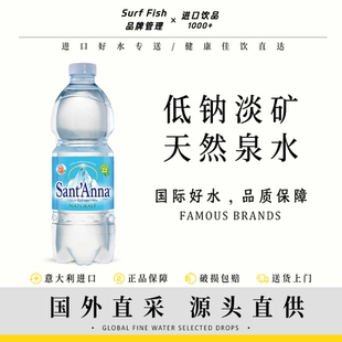 意大利进口圣安娜高端天然水山泉水饮用水低钠淡矿泉水500ml/瓶