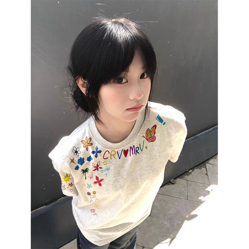 美式高街多巴胺字母短袖T