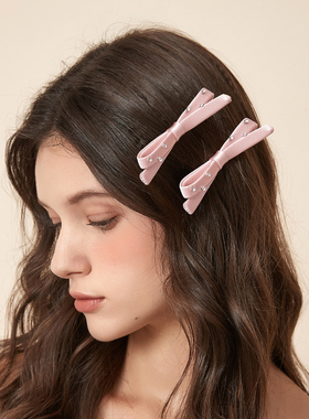 DAINEI岱妮闪耀星语发夹粉色水钻女款气质夹子侧边夹一字夹发饰