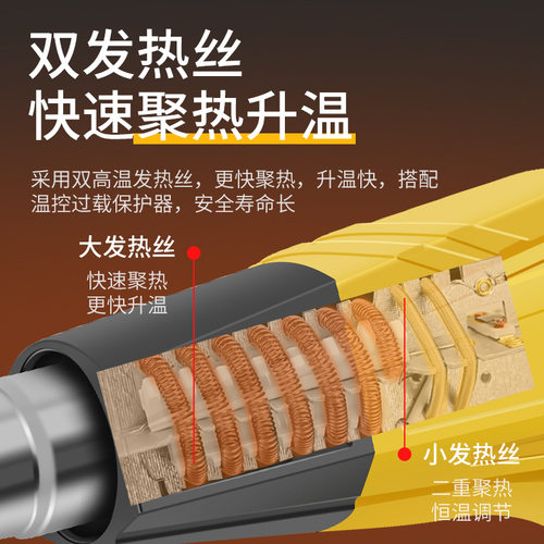 数显热风枪小型汽车贴膜便携塑料烘枪大功率工业热缩膜吹风机烤枪