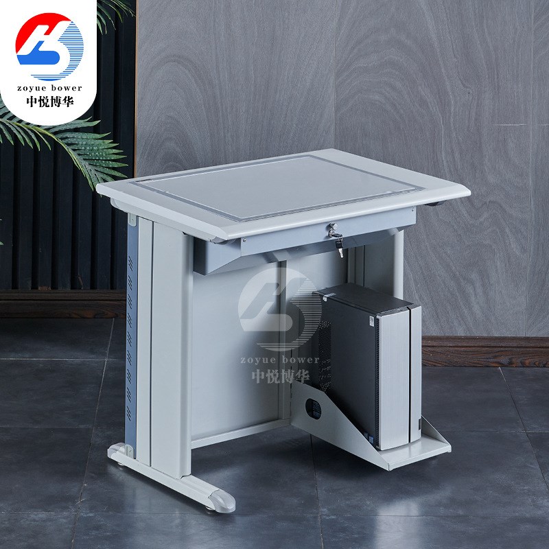 学校教室学生课桌翻转电脑桌显示器隐藏翻转微机室台式桌