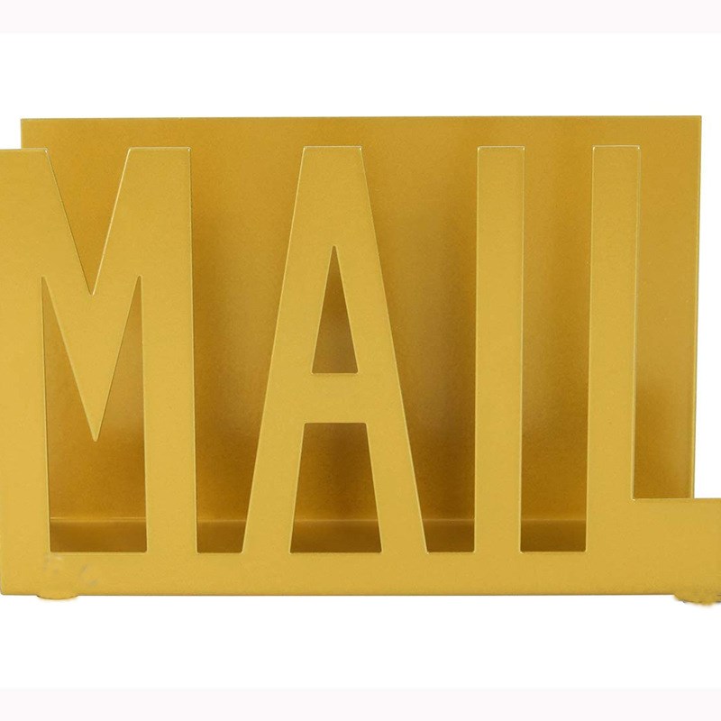 欧美MAIL邮票信封收纳架铁艺桌面整理文件收纳架黑色收纳家居