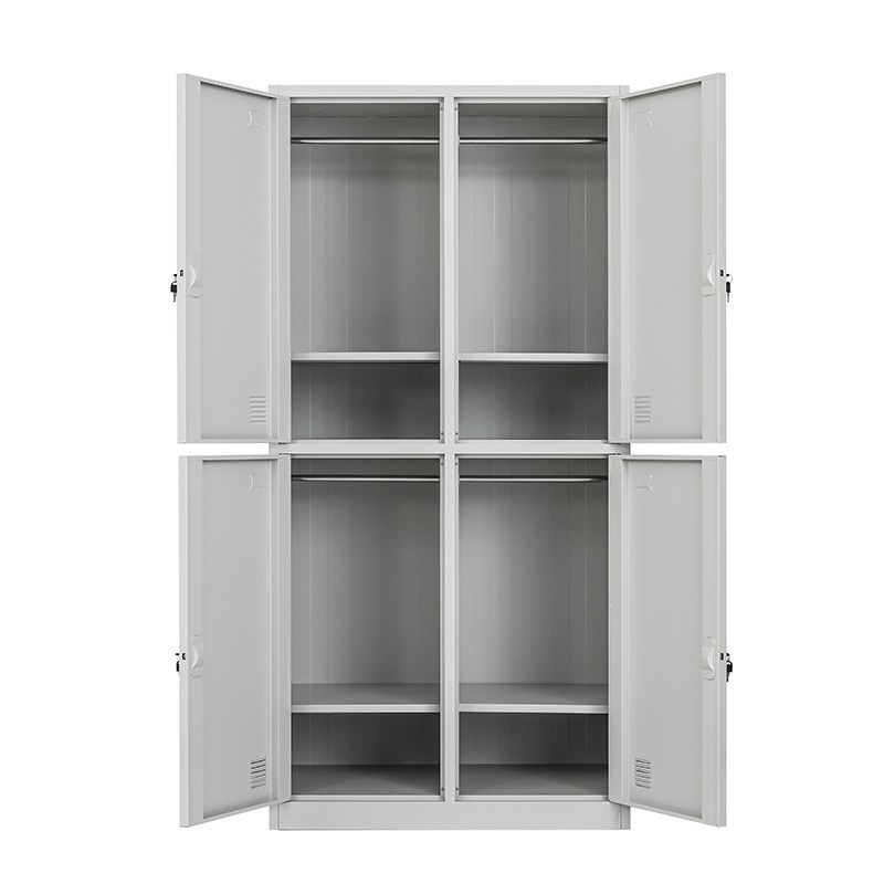 工厂钢制四门更衣柜 宿舍员工储物柜 简易健身房洗澡堂4门换衣柜