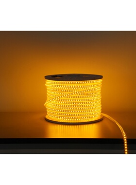 LED灯带条金黄光2835黄光灯条220V88灯酒店KTV户外防水金黄色线灯
